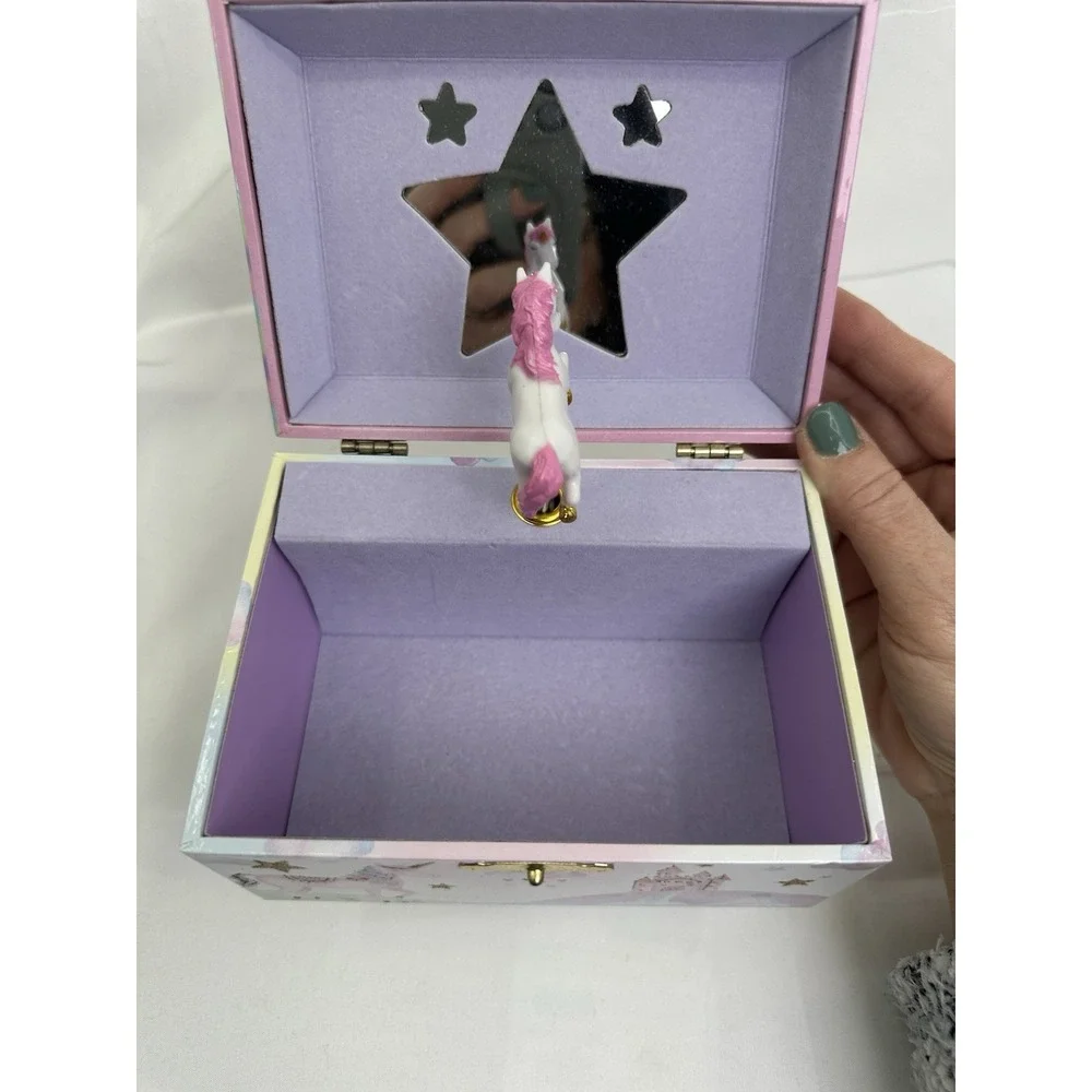 Unicorn Musical Jewelry Storage Box Spinning Jewelkeeper EUC Kids‎ Keepsake